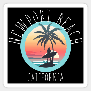 Newport Beach - California (with White Lettering) Sticker